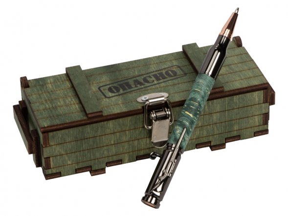 Ручка шариковая Кап клена, зеленый 