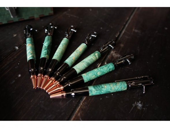 Ручка шариковая Кап клена, зеленый 