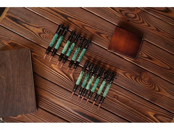 Ручка шариковая Кап клена, зеленый 