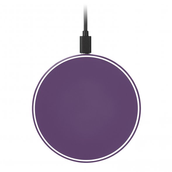 Беспроводное зарядное устройство с подсветкой 15W Auris, фиолетовое 