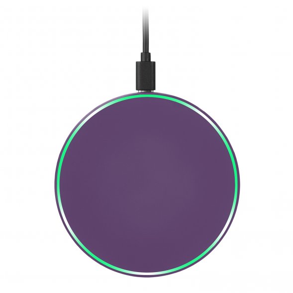 Беспроводное зарядное устройство с подсветкой 15W Auris, фиолетовое 