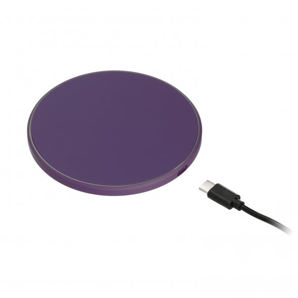 Беспроводное зарядное устройство с подсветкой 15W Auris, фиолетовое 