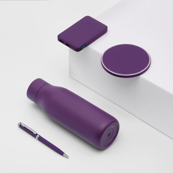 Беспроводное зарядное устройство с подсветкой 15W Auris, фиолетовое 