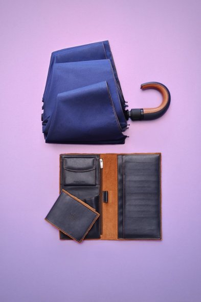 Складной зонт Palermo, темно-синий 