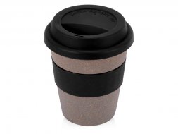 Стакан с силиконовой крышкой Cafe, черный