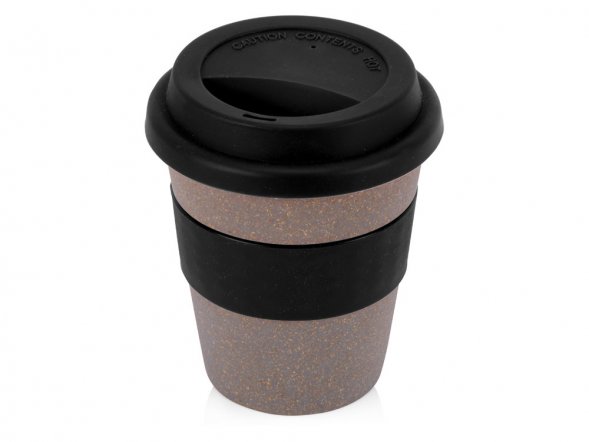 Стакан с силиконовой крышкой Cafe, черный 
