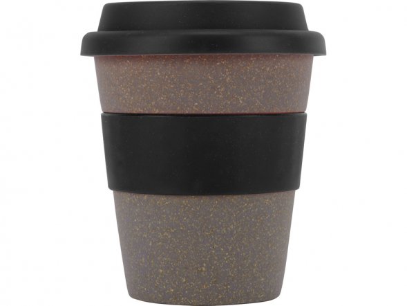 Стакан с силиконовой крышкой Cafe, черный 