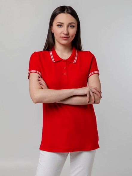 Рубашка поло женская Virma Stripes Lady, красная 