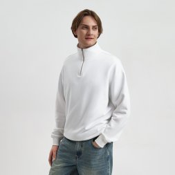 Толстовка на молнии унисекс FLOW, белая, размер 3XL/4XL