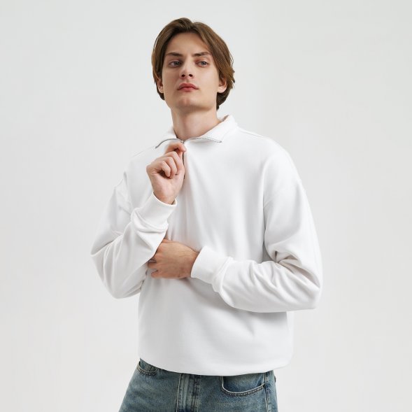 Толстовка на молнии унисекс FLOW, белая, размер 3XL/4XL 