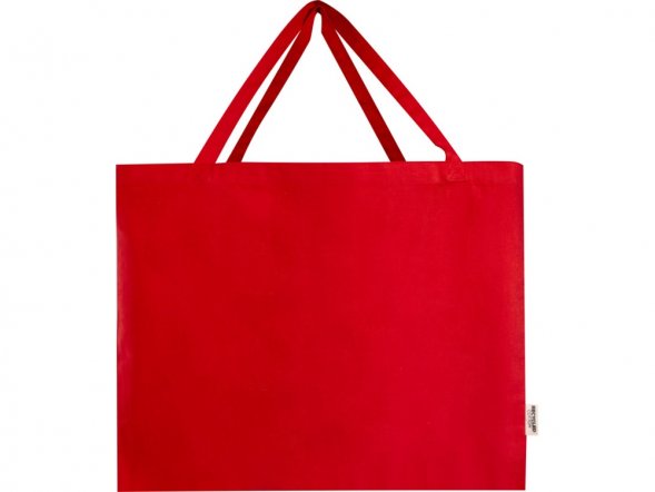 Odessa большая эко-сумка из переработанного хлопка, сертифицированного согласно GRS, плотностью 220 г/м² - Красный 