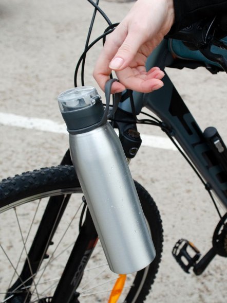 Спортивная бутылка для воды Korver, серебристая 