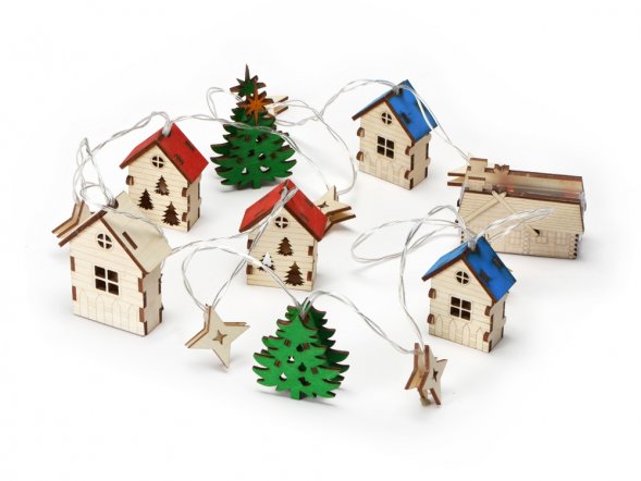 Елочная гирлянда с лампочками Новогодняя цветная 