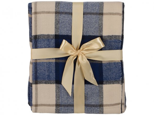 Плед акриловый в клетку Tartan, синий 