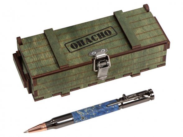 Ручка шариковая Кап клена, голубой 