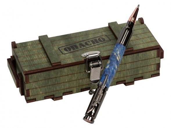 Ручка шариковая Кап клена, голубой 