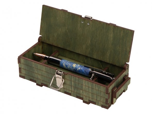 Ручка шариковая Кап клена, голубой 