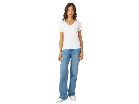 Футболка Heavy Super Club женская с V-образным вырезом, белый 