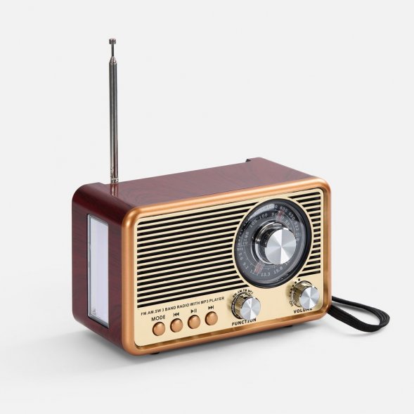 Bluetooth-колонка с радио Listenberg, коричневая 