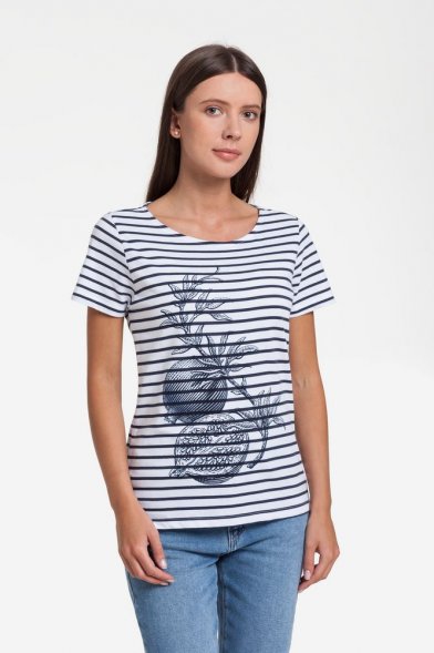 Футболка женская Grand Granat New, белая с синим 