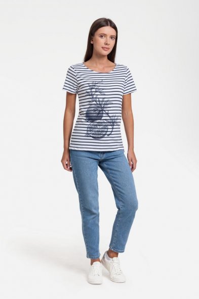 Футболка женская Grand Granat New, белая с синим 