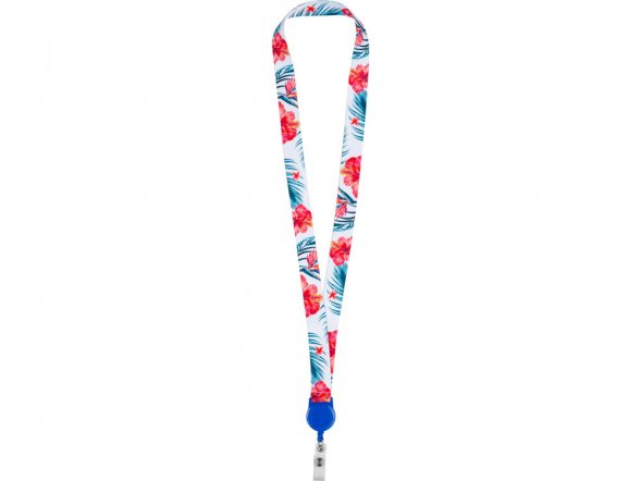 Ланъярд 2 см с ретрактором, синий 