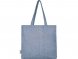 Эко-сумка Pheebs с клинчиком, изготовленная из переработанного хлопка, плотность 210 г/м2, синий мела 