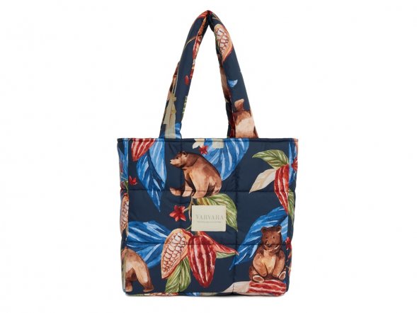 Сумка стеганая Мишки в шоколаде синяя. Varvara 