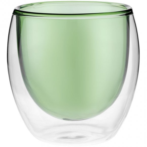 Стакан с двойными стенками Glass Bubble, зеленый 