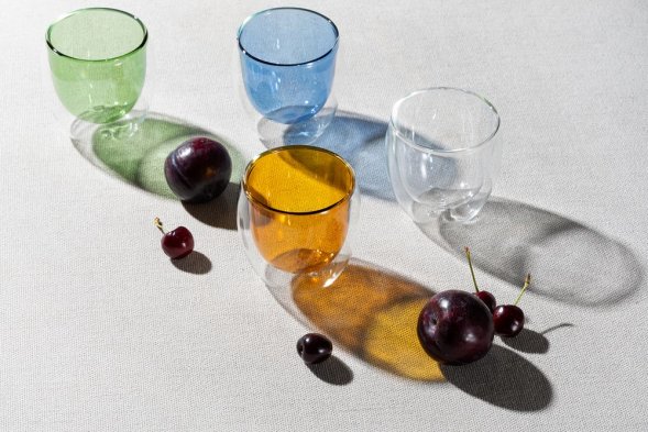 Стакан с двойными стенками Glass Bubble, зеленый 