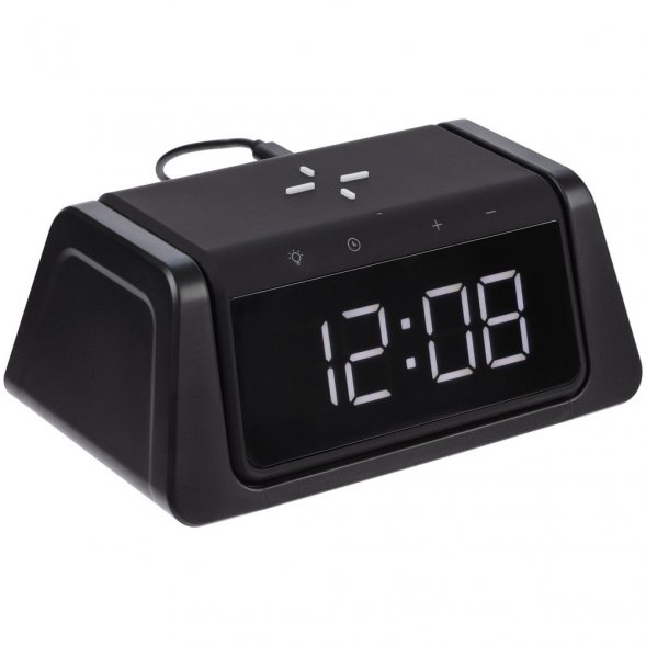 Настольный стерилизатор с беспроводной зарядкой и часами UV Depot, черный 