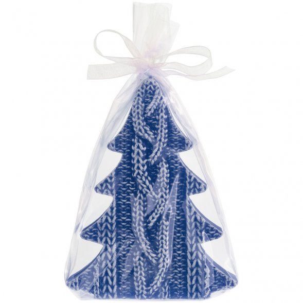 Свеча Kniteam, елка, синяя 