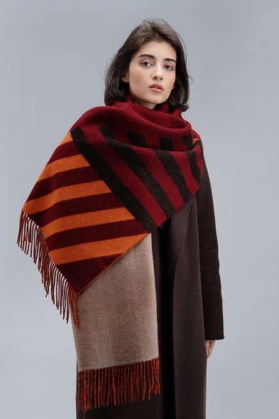 Палантин Charming, коричневый с оранжевым 