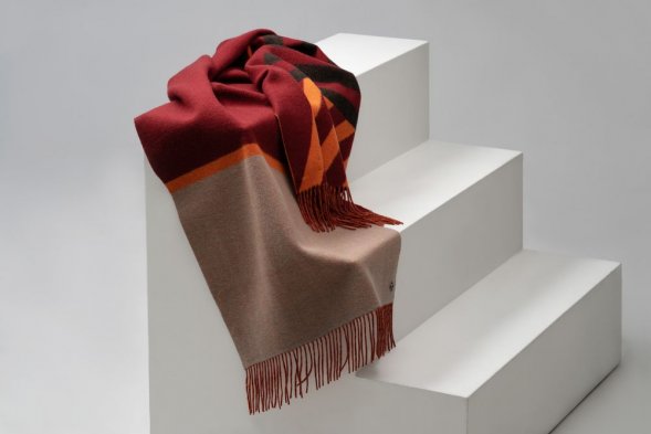 Палантин Charming, коричневый с оранжевым 