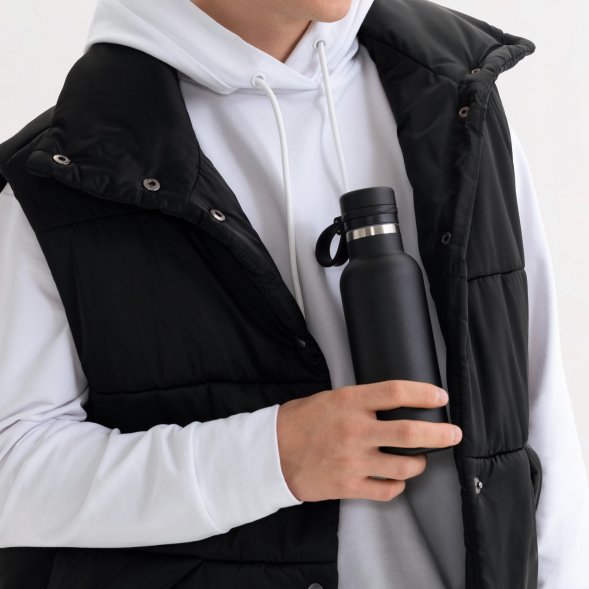 Термобутылка вакуумная герметичная Modena, черная 