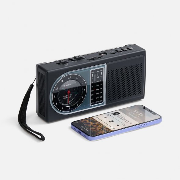 Bluetooth-колонка с радио Comradio, черная 