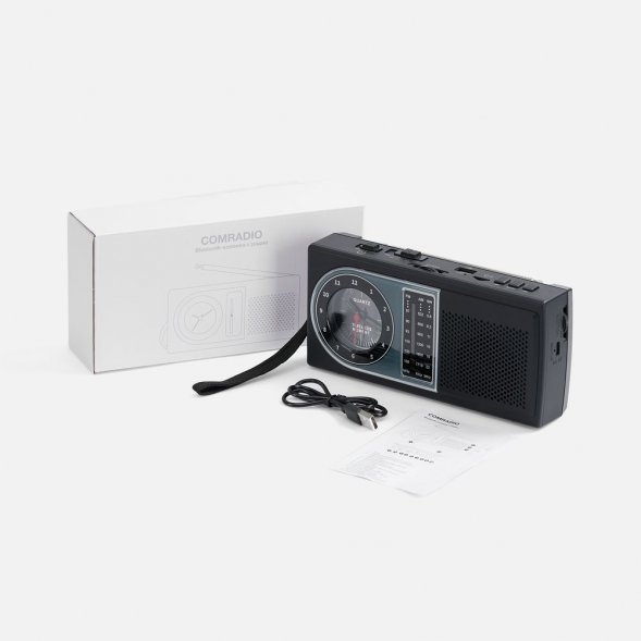 Bluetooth-колонка с радио Comradio, черная 
