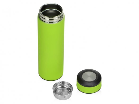 Термос Confident с покрытием soft-touch 420мл, зеленое яблоко 