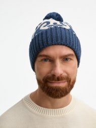 Шапка Wintertude, синяя с белым