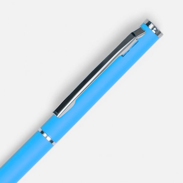 Ручка шариковая Hotel Chrome, ver.2, матовая голубая 