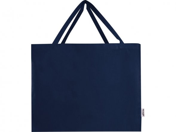 Odessa большая эко-сумка из переработанного хлопка, сертифицированного согласно GRS, плотностью 220 г/м² - Темно - синий 