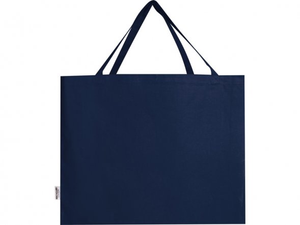 Odessa большая эко-сумка из переработанного хлопка, сертифицированного согласно GRS, плотностью 220 г/м² - Темно - синий 