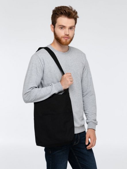 Сумка холщовая через плечо Artspace, черная 