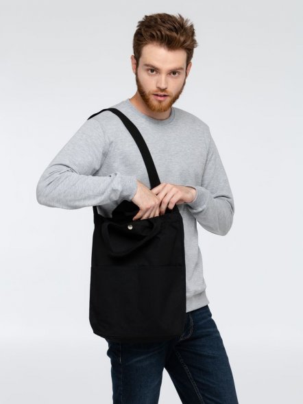 Сумка холщовая через плечо Artspace, черная 