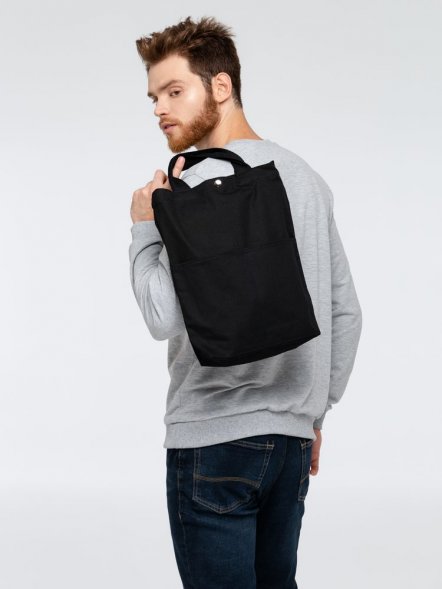 Сумка холщовая через плечо Artspace, черная 