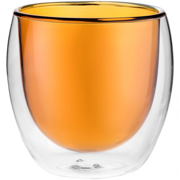 Стакан с двойными стенками Glass Bubble, желтый 