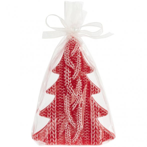 Свеча Kniteam, елка, красная 