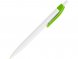 Ручка пластиковая шариковая HINDRES, белый/зеленое яблоко 