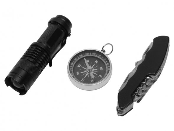 Набор для активного отдыха Decker из компаса, фонарика и мультитула 