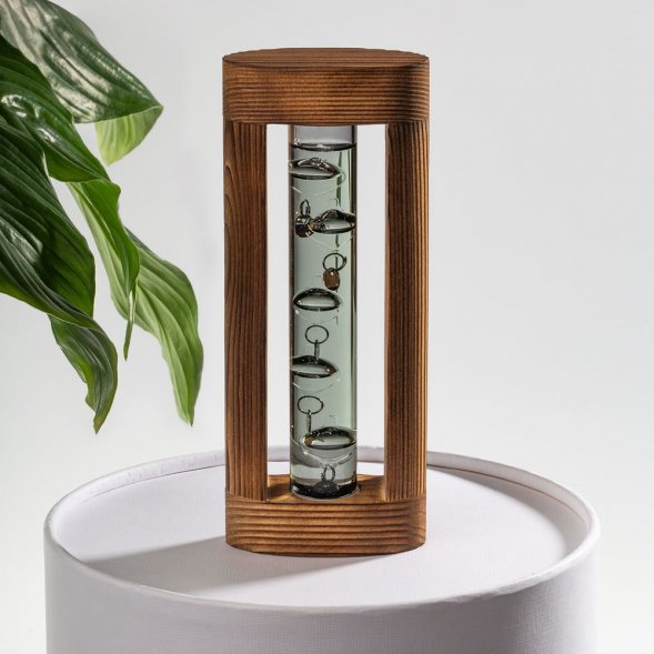 Термометр «Галилей» в деревянном корпусе, серый 